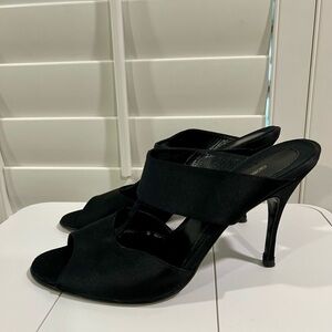 VINTAGE Emporio Armani Black Satin Heels Sz 40